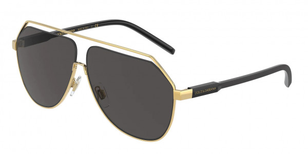 Dolce & Gabbana DG2266 Sunglasses, 02/87 GOLD DARK GREY (GOLD)