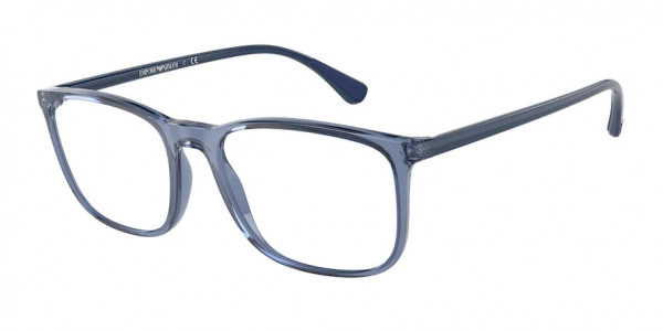 Emporio Armani EA3177 Eyeglasses, 5842 SHINY TRANSPARENT BLUE (BLUE)