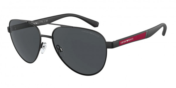 Emporio Armani EA2105 Sunglasses, 300187 MATTE BLACK GREY (BLACK)