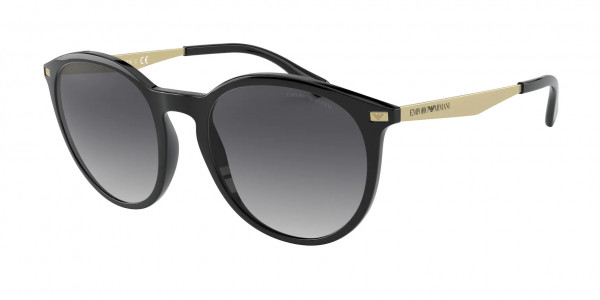 Emporio Armani EA4148 Sunglasses, 500187 SHINY BLACK GRADIENT GREY (BLACK)