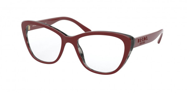 Prada PR 04WV Eyeglasses, 07H1O1 BORDEAUX/GREY HAVANA (RED)