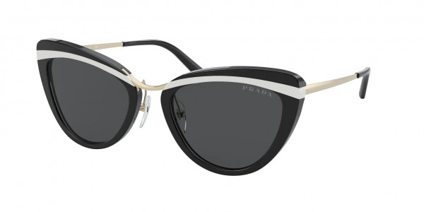 Prada PR 25XS Sunglasses, YC45S0 BLACK/WHITE/BLACK DARK GREY (BLACK)