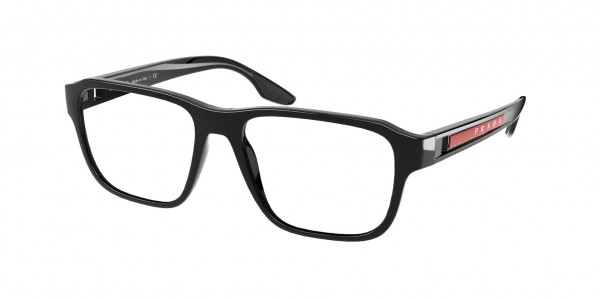 Prada Linea Rossa PS 04NV Eyeglasses, 15C1O1 BLACK RUBBER (BLACK)
