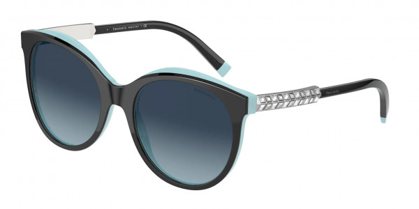 Tiffany & Co. TF4175B Sunglasses, 80554U BLACK ON TIFFANY BLUE POLAR TI (BLACK)