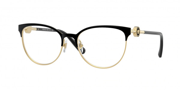 Versace VE1271 Eyeglasses, 1433 BLACK/GOLD (BLACK)