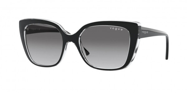 Vogue VO5337S Sunglasses, 283911 TOP BLACK/SERIGRAPHY GREY GRAD (BLACK)