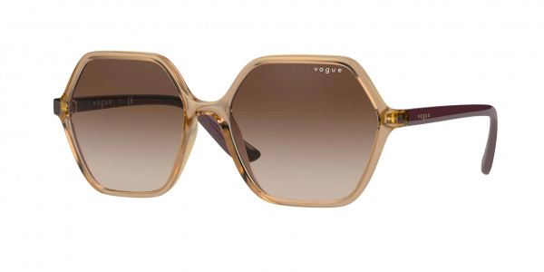 Vogue VO5361S Sunglasses, 282613 TRANSPARENT CARAMEL BROWN GRAD (BROWN)