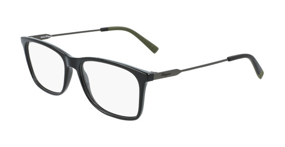 Ferragamo SF2876 Eyeglasses, (021) BLACK/MATTE RUTHENIUM