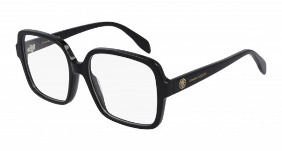Alexander McQueen AM0286O Eyeglasses, 001 - BLACK with TRANSPARENT lenses