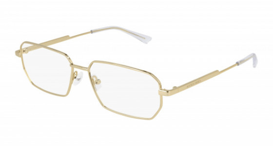 Bottega Veneta BV1073O Eyeglasses, 002 - GOLD with TRANSPARENT lenses