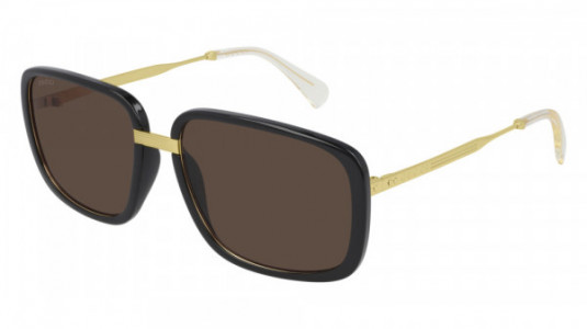Gucci GG0787S Sunglasses, 002 - GOLD with BROWN lenses