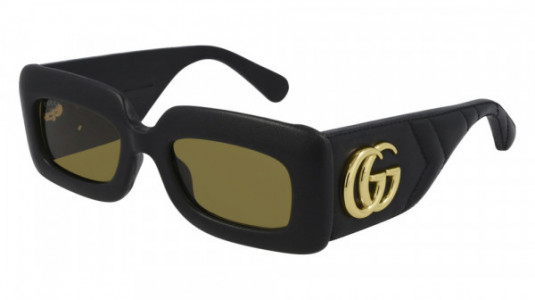 Gucci GG0816S Sunglasses, 001 - BLACK with GREEN lenses