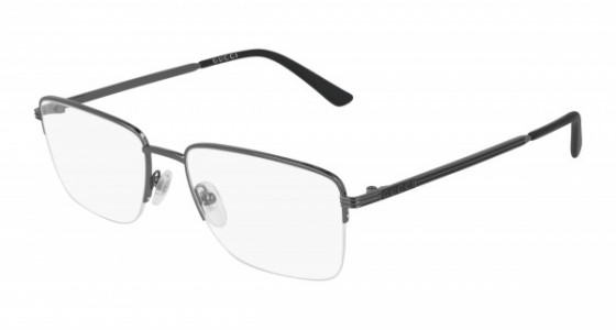 Gucci GG0834O Eyeglasses, 002 - GUNMETAL with TRANSPARENT lenses