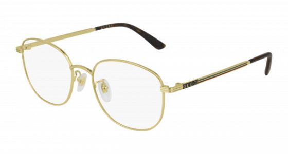 Gucci GG0838OK Eyeglasses, 002 - GOLD with TRANSPARENT lenses