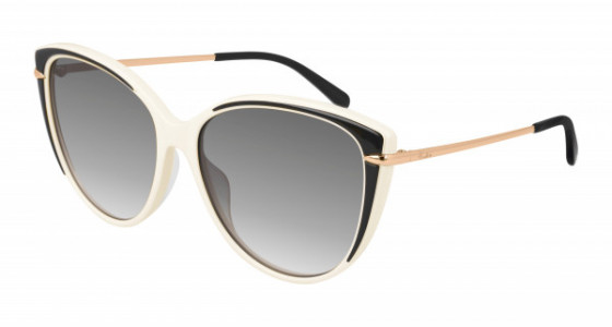 Pomellato PM0088S Sunglasses, 001 - BLACK with GOLD temples and GREY lenses