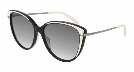 Pomellato PM0088S Sunglasses, 002 - BLACK with GUNMETAL temples and GREY lenses