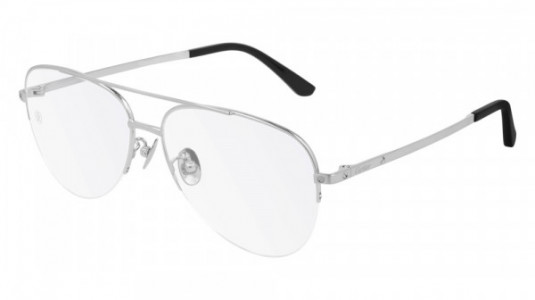 Cartier CT0256O Eyeglasses, 002 - SILVER with TRANSPARENT lenses