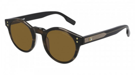 Montblanc MB0123S Sunglasses, 002 - HAVANA with BROWN temples and BROWN lenses
