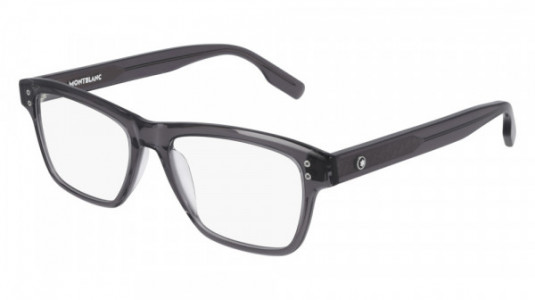 Montblanc MB0125O Eyeglasses, 008 - GREY with TRANSPARENT lenses