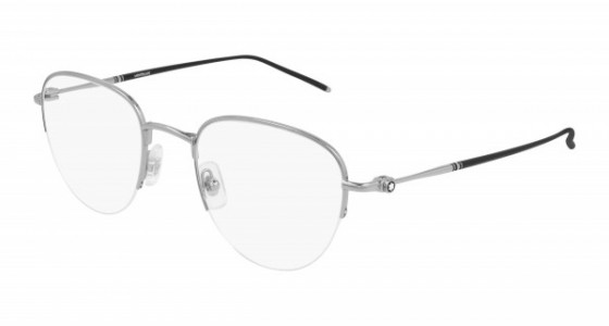 Montblanc MB0129O Eyeglasses, 003 - SILVER with TRANSPARENT lenses