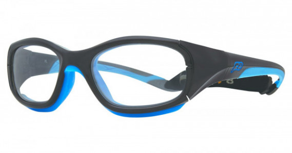 Rec Specs Slam XL Sports Eyewear, 225 Shiny Black Cyan (Clear With Silver Flash Mirror)