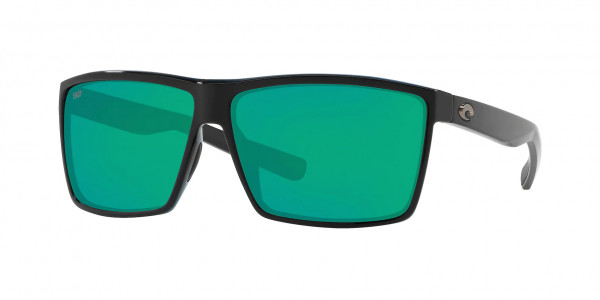 Costa Del Mar 6S9018 RINCON Sunglasses, 901812 RINCON 11 SHINY BLACK GREEN MI (BLACK)