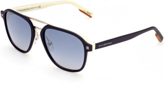 Ermenegildo Zegna EZ0159-D Sunglasses, 92X - Matte Blue, Matte White, Vicuna / Blue Flash