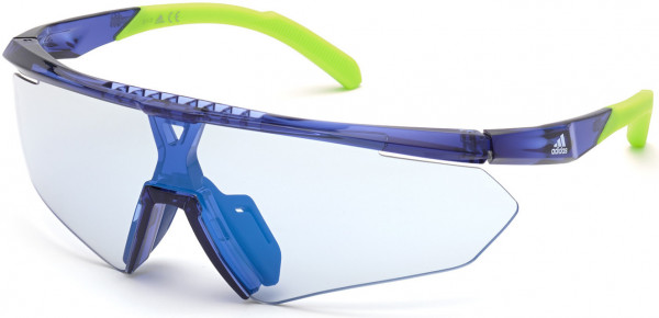 adidas SP0027 Sunglasses, 91X - Matte Blue / Blue Mirror