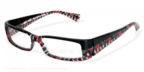 Alain Mikli A00412 - AL0412 Eyeglasses, G01M BLACK/RED BROWN GREY CHECK