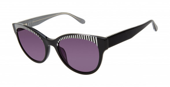 Lulu Guinness L176 Sunglasses, Black White (BLK)