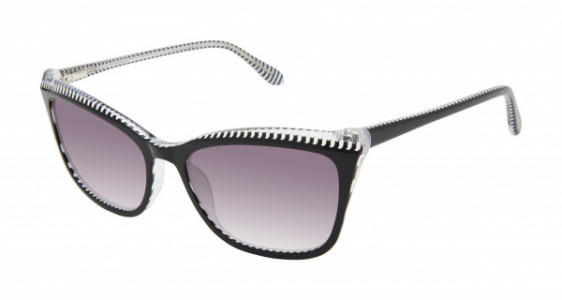 Lulu Guinness L173 Sunglasses, Black White (BLK)