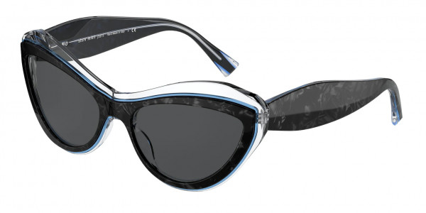 Alain Mikli A05061 VIVIETTE Sunglasses, 002/87 NOIR MIKLI/BLU CRYSTAL (BLACK)