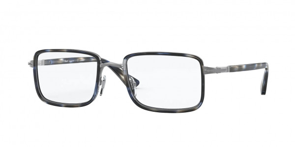 Persol PO2473V Eyeglasses, 1099 GUNMETAL & BLUE GRID (GUNMETAL)