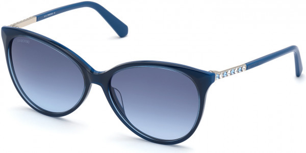 Swarovski SK0309 Sunglasses, 90W - Shiny Blue / Gradient Blue
