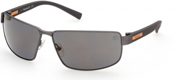 Timberland TB9238 Sunglasses, 09D - Gunmetal Front/ W/ Grey Temples W/ Orange Plaque / Gold Flash Lenses