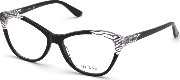 Guess GU2818 Eyeglasses, 001 - Shiny Black / Shiny Black