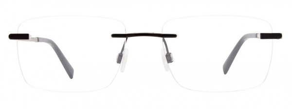 EasyClip EC571 Eyeglasses, 090 - Satin Black/Matt Light Steel