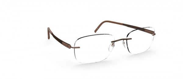Silhouette Blend CR Eyeglasses, 6040 Leather Brown