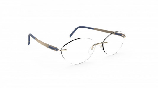 Silhouette Blend CR Eyeglasses, 7630 Gold / Navy Blue