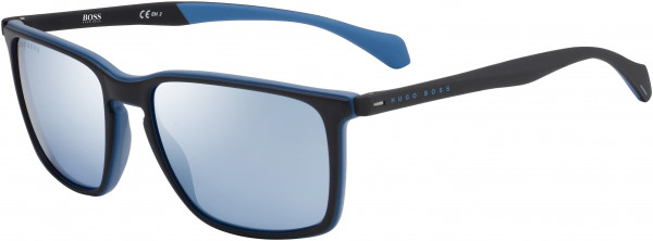 HUGO BOSS Black Boss 1114/S Sunglasses, 00VK Matte Black Blue