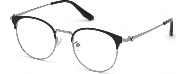 BMW Eyewear BW5010 Eyeglasses, 014 - Shiny Black / Shiny Light Ruthenium