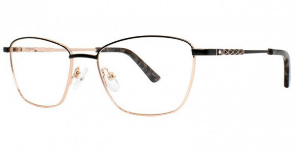 Adrienne Vittadini 626 Eyeglasses, Blk/Rose Gld