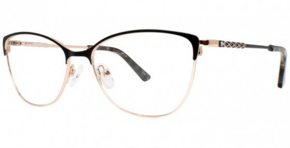 Adrienne Vittadini 630 Eyeglasses, Blk/Rose Gld