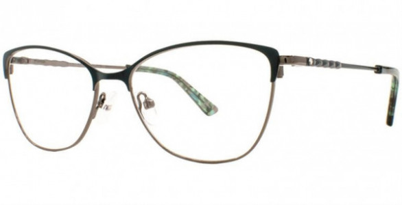Adrienne Vittadini 630 Eyeglasses, Teal/Gun