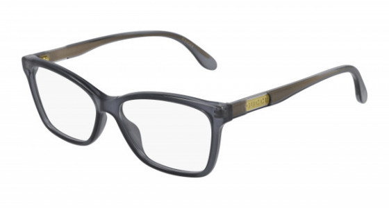 Gucci GG0792O Eyeglasses, 004 - GREY with TRANSPARENT lenses