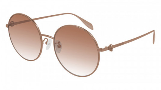Alexander McQueen AM0275S Sunglasses, 004 - NUDE with ORANGE lenses