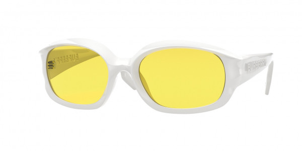 Burberry BE4338 MILTON Sunglasses, 300785 MILTON WHITE YELLOW (WHITE)