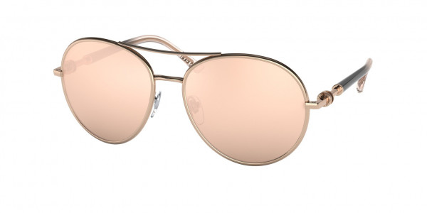 Bvlgari BV6156 Sunglasses, 20144Z PINK GOLD CLEAR MIRROR REAL RO (PINK)