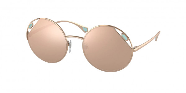 Bvlgari BV6159 Sunglasses, 20144Z PINK GOLD CLEAR MIRROR REAL RO (PINK)
