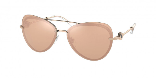 Bvlgari BV6157 Sunglasses, 20144Z PINK GOLD CLEAR MIRROR REAL RO (PINK)